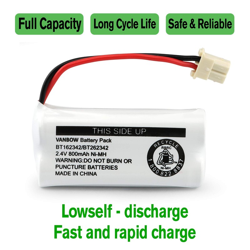 VANBOW Battery BT162342 / BT262342 BT183342/BT283342 BT166342/BT266342 2.4v 800Mah Battery