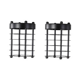 EFINEHOME Replacement Lofe Minimalist Art Industrial Vintage Style Black Hanging Pendant Light Fixture Metal Wire Cage Lamp Guard Cylinder Lampshades Ceiling Fan Light Bulb Covers (2, Black)