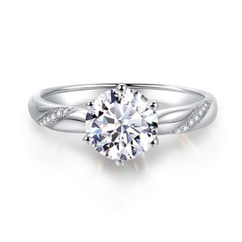 Stunning Flame 3ct Solitaire Engagement Ring White Gold Plated Sterling Silver Cubic Zirconia Wedding for Women | Excellent Cut, D Color, FL Clarity & Exquisite Polish| Size 08