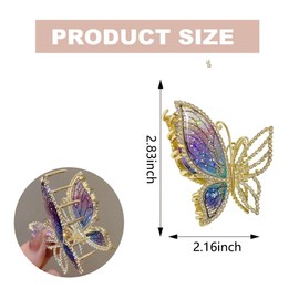 1Pcs Butterfly Hair Claw Clips for Women Metal Glitter Hair Clip Strong Hold Non Slip Clamps Clip Butterfly with Rhinestones Design Hair Barrettes Fashion Hair Accessories for Thin Thick Hair Styling