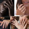 Silver Band Rings Men Women Aesthetic Rongs Simple Ring Size