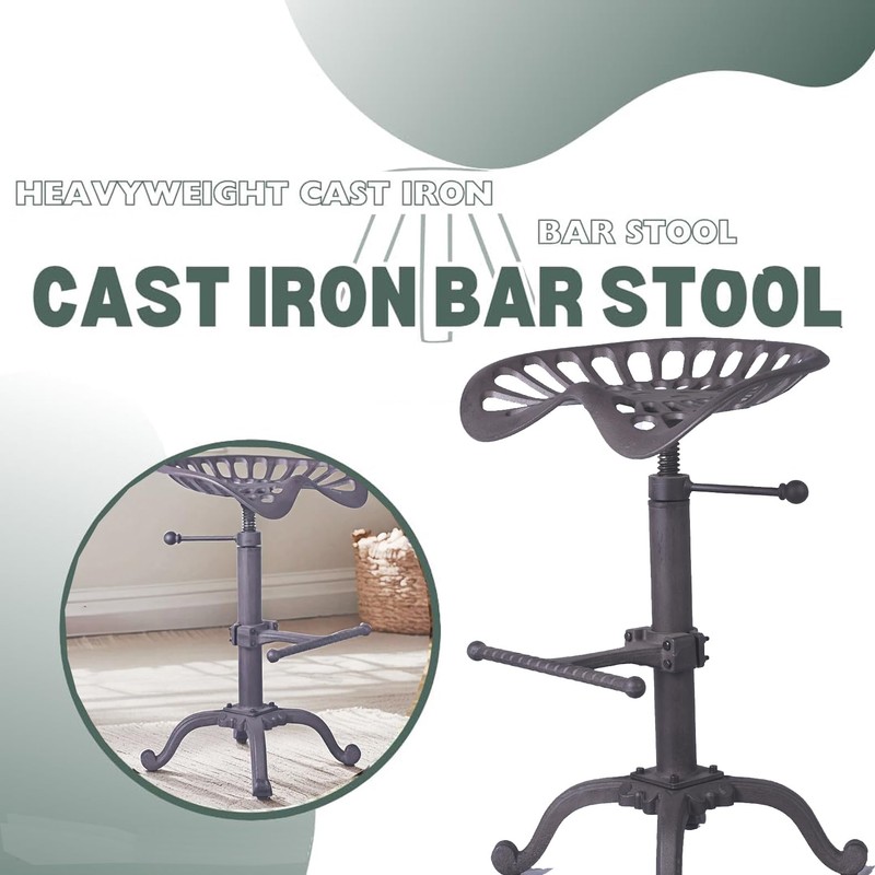 Diwhy Rustic Industrial Farmhouse Tractor Seat Counter Height Adjustable Bar