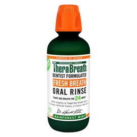 TheraBreath Fresh Breath Oral Rinse, Rainforest Mint, 16 Ounce Bottle