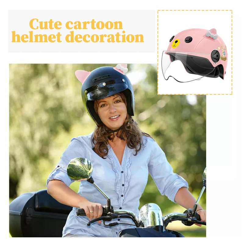 DOKRIN Motocross helmets, 6 pieces helmet ornaments, cat ear bow,
