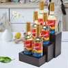 GOVOKOI Black Wood Coffee Syrup Rack Organizer, 3 Tier Syrup
