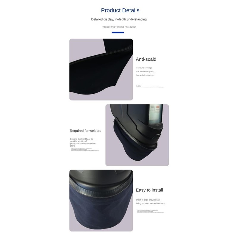 Kquepo Welding helmet bib, scald protection, splash guard, easy to