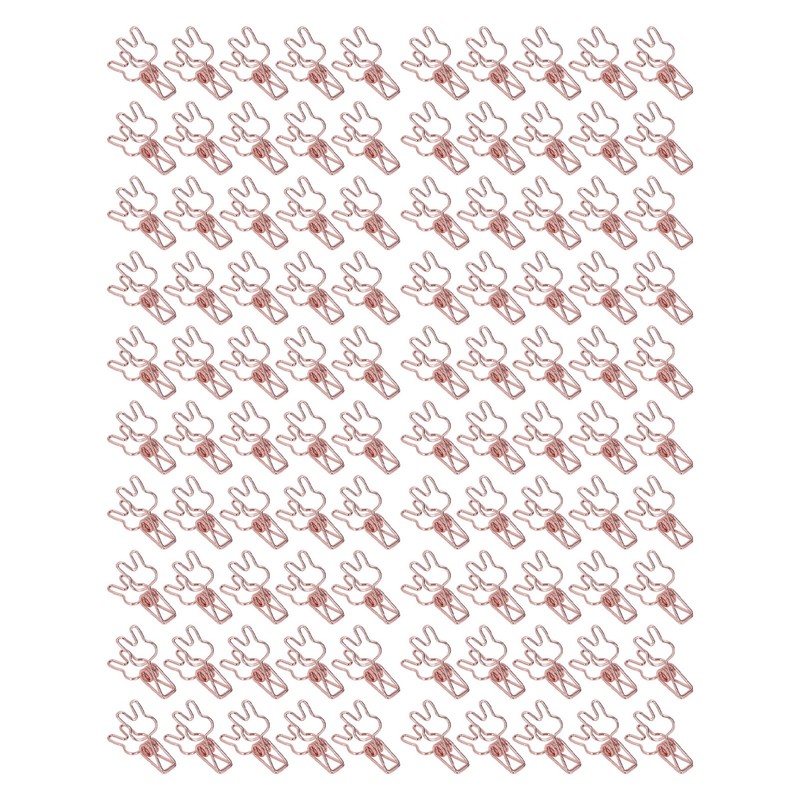 100Pcs Bunny Binder Clips Hollow Out Cute Strong Clamping Durable