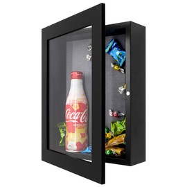 Golden State Art, Shadow Box Frame Display Case, 2-inch Depth, Great for Collages, Collections, Mementos, 6 Pins Included (8x10.5, Black)
