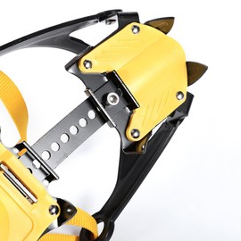 Yosoo Zapatillas de Montañismo con Crampones de 10 Dientes, Crampones de Acero Inoxidable para la Nieve con Bolsa de Almacenamiento con Llave Hexagonal de Tracción