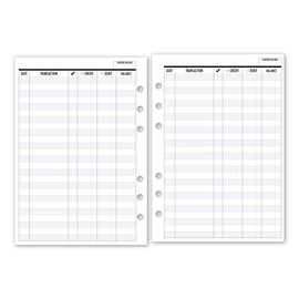 A5 Checkbook Registers Planner Insert Refill, 5.83″ x 8.27″, Fits 6-Rings Binders - Filofax, LV GM, Moterm, Choose Quantity