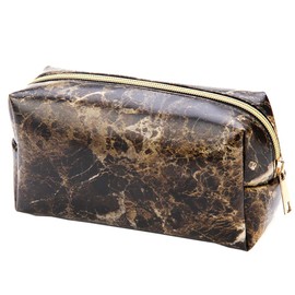 JIHUOO Large Capacity Marble Cosmetic Bag Pencil Case Pencil Pouch Pen Holder Organizer Stationery Bag for Girls Women Black