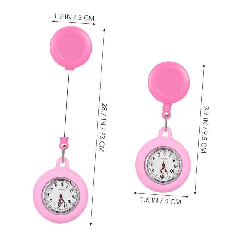 BESPORTBLE 2pcs Nurse Pocket Watch Retractable Clip Ergonomic Design Lightweight