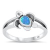 CloseoutWarehouse Teardrop Blue Simulated Opal Sea Turtle Ring Sterling Silver