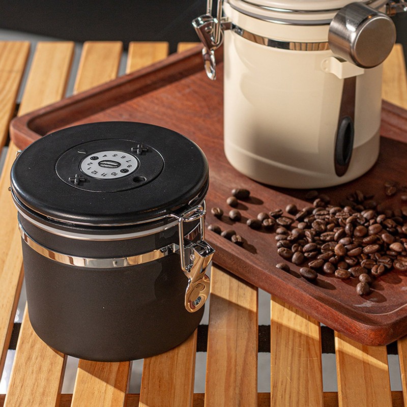 Airtight Coffee Canister 1.2L 304 Stainless Steel Coffee Bean Storage