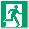 Emergency Exit (Right) Rescue Sign E002 - DIN EN ISO 7010 / ASR A1.3 - Sticker 20cm (1 Pack)