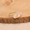 Wire Wrapped Natural White Quartz Crystal Rough Stone Ring, US
