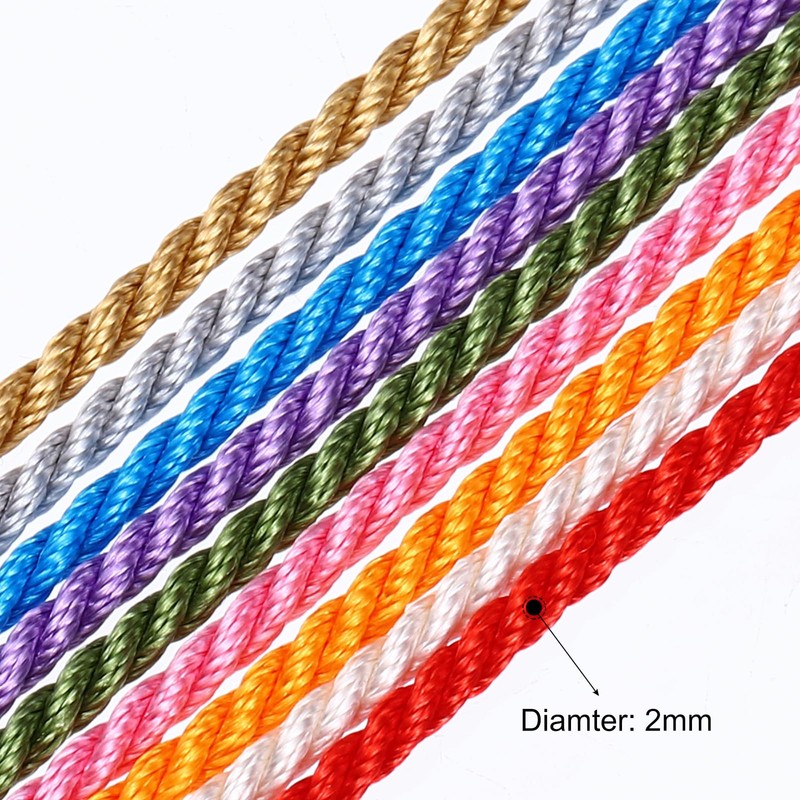 MECCANIXITY Twisted Cord Trim, 5 Yard 2mm 3-Ply Twine Braided
