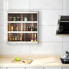 Nisorpa 3 Tier Spice Rack Wall Mount, Rustic Burnt Wood