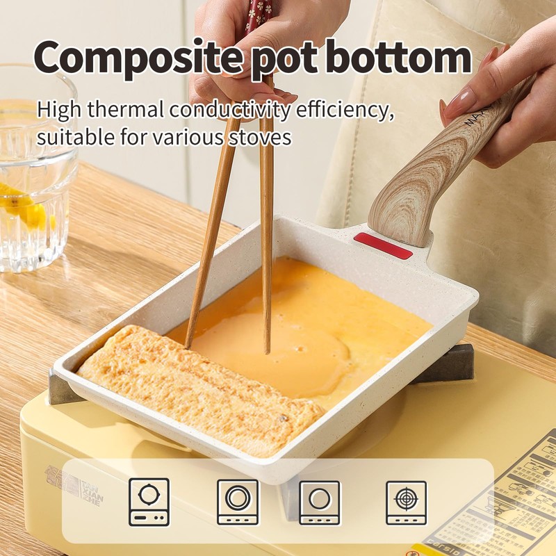 MAXCOOK Small Egg Pan Tamagoyaki Pan Nonstick Japanese Omelette Pan