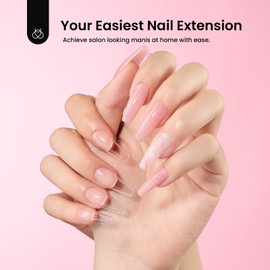 beetles Gel Polish Beetles Gel Nail Kit Long Coffin with Nail Dehydrator and Primer, 576Pcs Half Matte Etch-X Gel Nail Tips Solid Nail Glue Mini Nail Lamp Acrylic Nail Tips Easy DIY Nail Extension Set Gift for Women