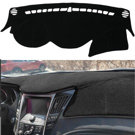 Hyundai Sonata 2011-2014 Instrument Panel Mat, Instrument Panel Covered Carpet Mat Pad Anti-Slip Instrument Panel Covered Sun Glare UV Protector Black