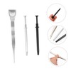 STOBOK Long Tweezer Jewelry Craft Tool Set Stainless Steel Nonslip