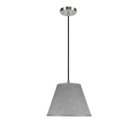 Aspen Creative 72181 1-Light Hanging Pendant Ceiling Light with Transitional Hardback Fabric Lamp Shade, Grey, 13" width