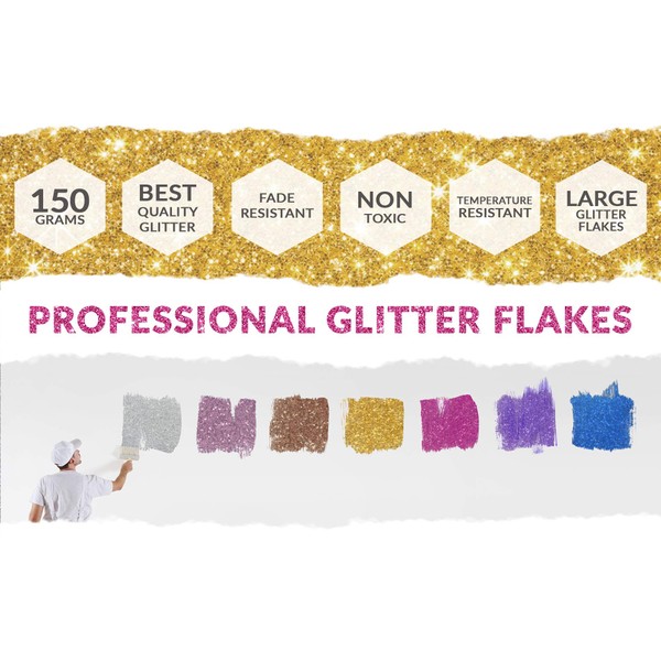 MyGlitterWall 300G Glitter for Paint for Walls - Silver AB Paint Glitter for Emulsion for Walls - Decorations Perfect for Indoors and Outdoors