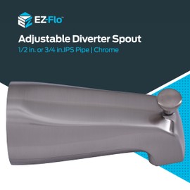 EZ-FLO 15084 Adjustable Diverter Spout, 5-3/8 inch Length, Chrome