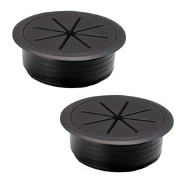 EASYEAH 2 Pcs Desk Grommet 2-1/16" / 53 mm, Desk Hole Cover for Cables Black, Cable Grommet ABS Plastic, Desk Hole Grommet for Home & Office Pc, Detachable Cable Cord Organizer
