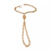 Unbranded Women Gold Metal Hand Chain Charm Lion Wrist Bracelet