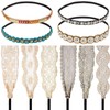 Diademas elásticas elegantes de encaje hecho a mano, 10 unidades