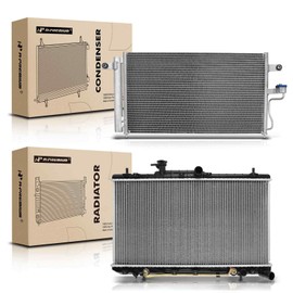 A-Premium Engine Coolant Radiator & A/C Condenser Cooling Kit Compatible with Hyundai Accent 2000-2005, 1.5L 1.6L, Automatic Transmission 2-PC Set