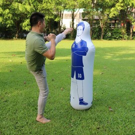 Inflatable Football Training Dummy,Inflatable Soccer Dummy Goalkeepr Air Mannequin Kick Defender Wall Goalkeeper Defender Training,for Football Practice and Boxing Training (Blue)