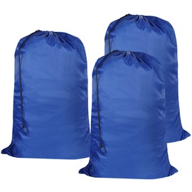 UniLiGis Washable Travel Laundry Bag with Drawstring (3 Pack), Large Dirty Clothes Bag Fit a Laundry Basket or Clothes Hamper, Enough to Hold 4 Loads of Laundry,26x39 inches RoyalBlue 3