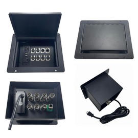ProSpeakerparts PROCRAFT Large Gap LID Feed-Thru RECESSED Stage Pocket/Floor Box w/ 1 Wired AC 6 XLR Female 1 XLR Male 1 RJ45