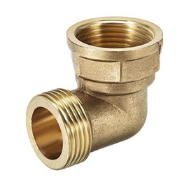 sourcing map Brass Pipe Fitting 90 Degree Elbow 1 (BSP) Male X 1 (BSP) Female