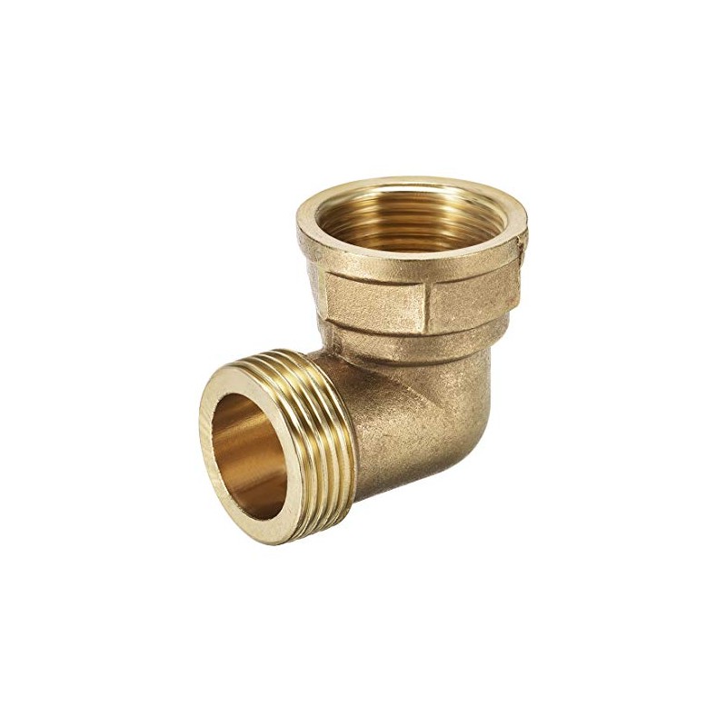 sourcing map Brass Pipe Fitting 90 Degree Elbow 1 (BSP)