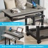 Tribesigns Small Portable Desk with Power Outlet,Height Adjustable Sofa Couch
