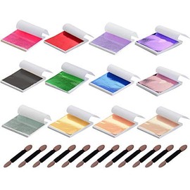 Y-Axis 12 Colors Gold Leaf Sheets Set 360 Sheets Imitation Hold Gold Leaf Leafing Sheets Foil Paper for Slime Nails Paintings