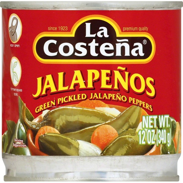 La Costena Whole Jalapeno, 12-Ounce (Pack of 12)