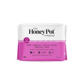 The Honey Pot Clean Cotton Regular Absorbency Pads, Fuschia, 20 Count