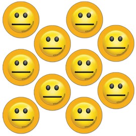 StoreSMART - 1" Mood Magnets for Status Visualization - Yellow Neutral Face - 10-Pack - FACE1-Y-10