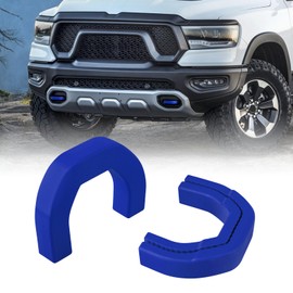 TECHPICCO - Ganchos de remolque delanteros para cubierta de enganche, ganchos de remolque personalizados para coche, compatibles con accesorios RAM 1500 2019-2024, color azul (no apto para RAM 1500
