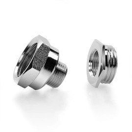 Frizzlife NPT Thread Pipe Fitting Converter - 1/2 to 3/8 inch Comp Water Supply Angle Stop Valve Adapter for Reverse Osmosis Water Filters, Brass(3/8" Male to 1/2" Female and 1/2" Male to 3/8" Female)