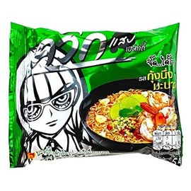 Wai Wai Quick Ramen Style Instant Thai Noodle Variety 24 Pack, Tom Klong, Tom Yum Shrimp, Tom Yum Mun Goong and Hot and Spicy Shrimp (6 Each)