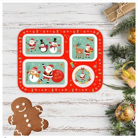 lesser and pavey LP53010 Little Stars Compartment Tray | Christmas design | 1 Pc, Red