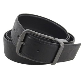 Coach CQ024BLK Men's Outlet Brand Leather Belt, Black Harness Buckle, Cut-to-Size, Reversible 1.5 inches (38 mm), WHRN CTSR SIGL BELT, Black