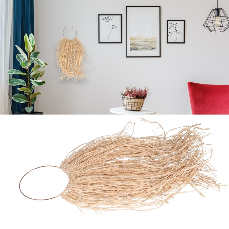 Pastoral Style Raffia Pendant Woven Wall Background Decoration for Home
