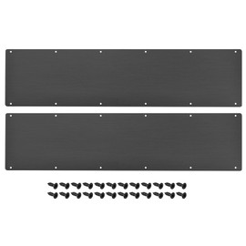 uxcell 2pcs Door Kick Plate, 8 x 34 Inches Aluminum Kick Plate Door Plate, 2 MM Thickness, for Exterior Front Door or Back Door, Black
